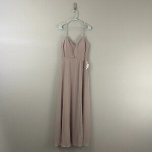 Birdy Grey Devin Chiffon Bridesmaid Dress in Taupe Size Medium